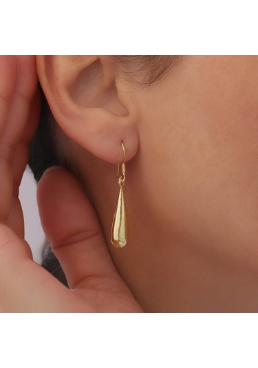 925 Ayar Gümüş Sallantılı Damla Küpe Altın