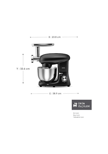 Karaca Multichef 1900 W Stand Mikser Mutfak Şefi 5.5 L