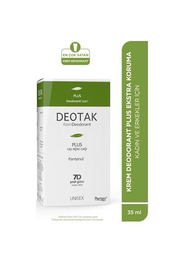 Deotak Plus Ekstra Koruma 7 Güne Kadar Etkili Krem Deodorant 35 ML