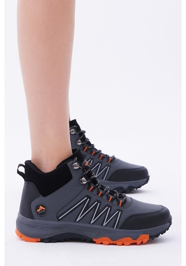 Rahat Kalıp Kalın Taban Zigzag Desenli Bağcıklı Unisex Füme Oranj Bot Tbals005 Füme Oranj