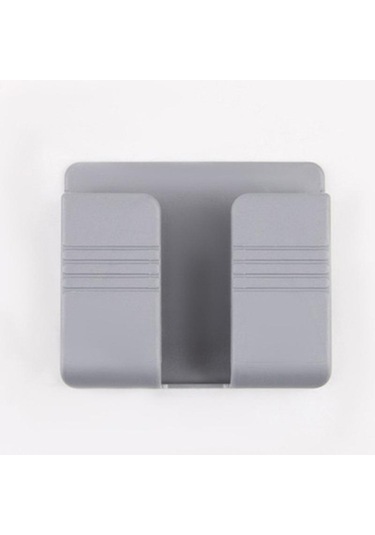 Gri Yumruksuz Braket Uzaktan Kumanda Cep Telefonu Şarj Duvara Monte Kutu Duvara Monte Saklama Kutusu Cep Telefonu Depolama Rafı