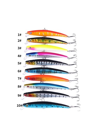 Hengjıa 10 Adet 3d Göz Balıkçılık Yem 11g/11.5 Cm Minnow Cazibesi Isca Yapay Çin Sert Çarpık Balıkçılık Bas Balık Mücadele