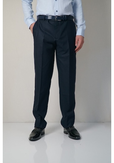 Üst Kalite Klasık Kesım Diz Astarlı Polıvıskon Kumaş Pantolon Lacivert