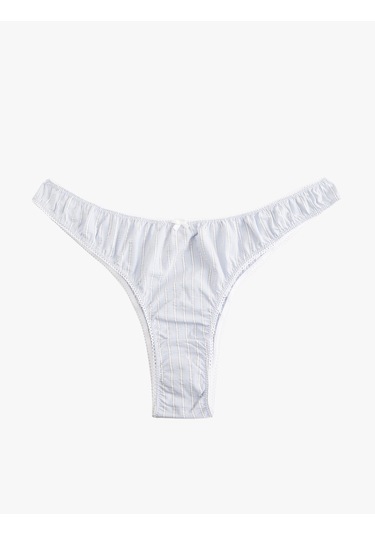 Koton Fiyonk Detaylı Çizgili Brief Külot Mavi Çizgili 5slk30139mk Mavi Çizgili Çok Renkli