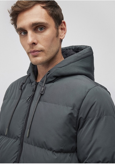 Mavi - Kapüşonlu Yeşil Şişme Mont 0110349-71598 Yeşil