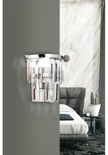 İstanbul Avize Tokyo Tekli Gümüş Aplik Gümüş