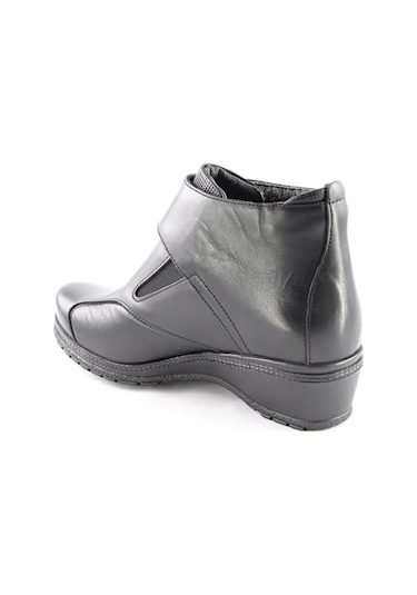 Forelli 25651 Vionic Hakiki Deri Comfort Kadın Bot Siyah