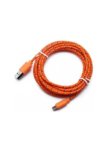 Mikro Usb Kablosu 2.4a Hızlı Şarj Cep Telefonu Şarj Tarih Kablosu Samsung Uyumlu Orange Micro Usb 3m Diğer