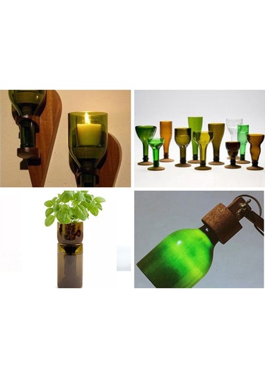 Kosona Cam Şişe Kesim Aleti - Ev İçi El İşleri İçin Manuel Kesici, 20-230mm Çap Aralığı, Isı İle Kolay Ayrılma