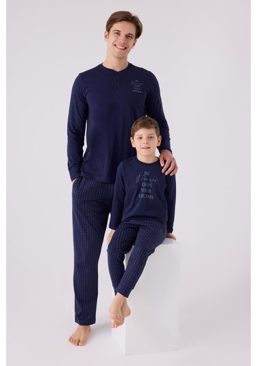 Arnetta 3130 Erkek Çocuk Uzun Kol Pijama Takım Lacıvert