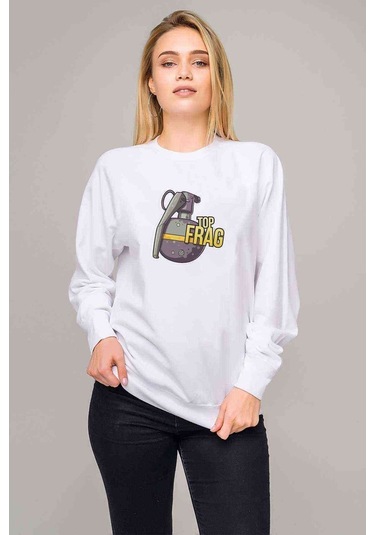 Fıre Inthe Hole Baskılı Beyaz Kadın Sweatshirt
