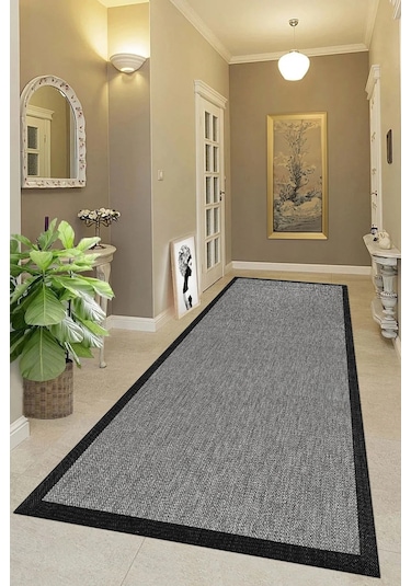 Sisal Bordürlü Jut Hasır Kaymaz Taban 1505 Siyah