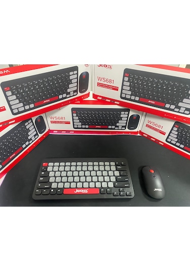 Jedel Ws681 Wireles Mini Klavye Mouse Combo 800-1200-1600 Dpı 1 Aa Battery 3 Million Times Switch Optik