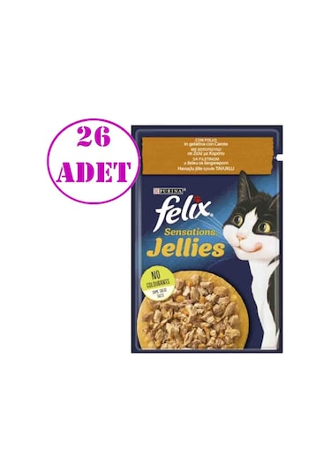 Purina Felix Sensations Tavuklu ve Havuçlu Yaş Kedi Maması 26 x 85 G