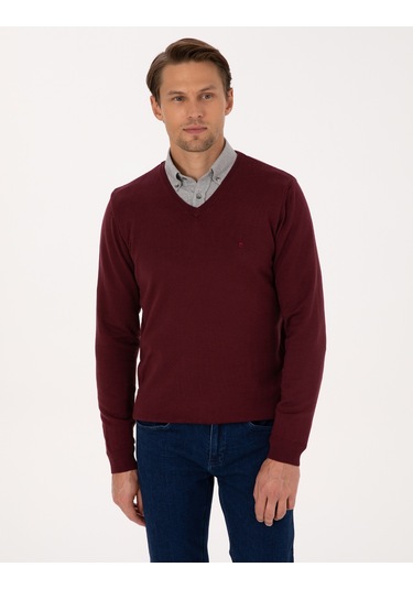 Pierre Cardin Erkek Koyu Bordo Kazak /triko 50314190-vr175 Koyu Bordo