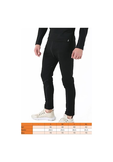 Scorp Thermo-fit Erkek Termal Alt Kayak İçlik Siyah Siyah