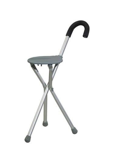 Medikaltec Oturaklı Baston, Katlanabilir, Alüminyum,
