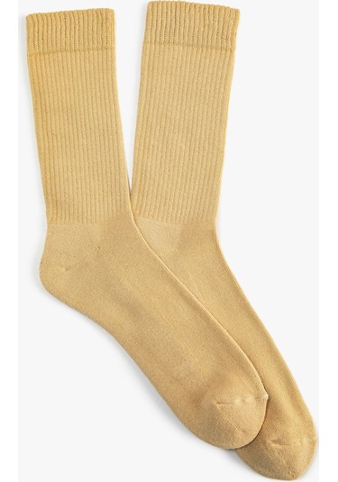 Koton Uzun Soket Çorap Basic Bej 4wak80083aa 4WAK80083AA057 Ekru