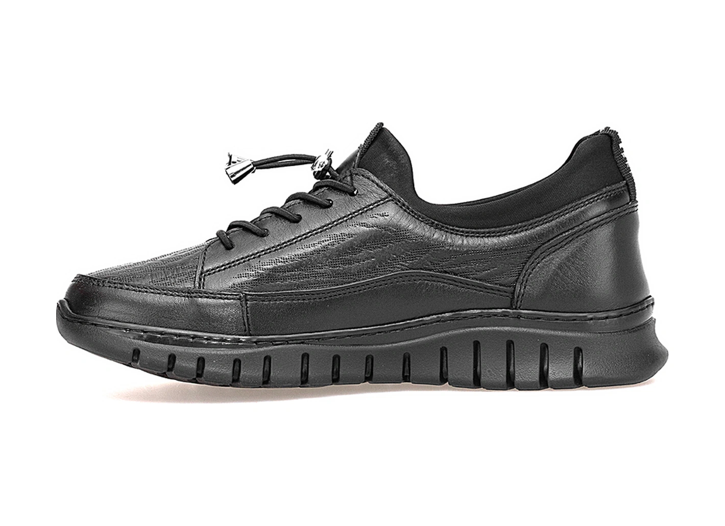 Voyager Z508 Kadın Hakiki Deri Casual Ayakkabı Siyah Siyah