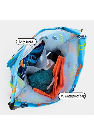 Novahub Büyük Kapasiteli, Islak-kuru Ayrımı Olan Dayanıklı Yüzme Çantası - S Ve L Boy Seçenekleri Mavi Yeni Tasarım Mavi
