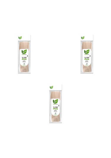 Roll-up Doğaya Dönüş Ekolojik Doğal Doğa Dostu %100 Ahşap Çatal - 16 Cm. - 8'li 3 Paket Kahverengi