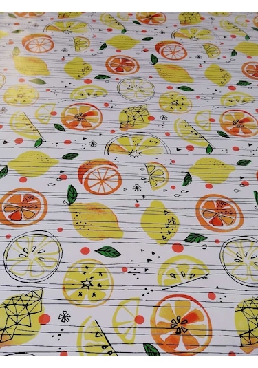 Elyaflı Pvc Muşamba - Fantastik Desenli Silinebilir Masa Örtüsü Fnt 1190 1 Sarı