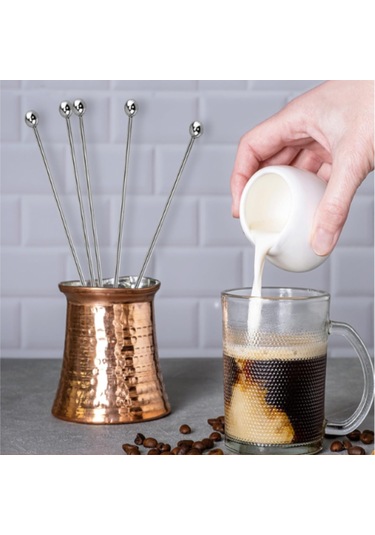 Yunboo Çelik Paslanmaz Çok Amaçlı Karıştırıcı Çubuklar: Kahve, Kokteyl Ve İçecekler İçin Dayanıklı, Hijyenik Ve Verimli Gümüş