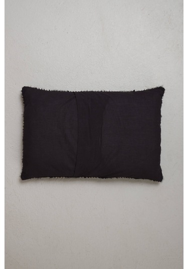 Peraluna Foam Pıllow Şifon Şerit Triko Yastık Kılıfı 60x40 Cm Siyah - Siyah