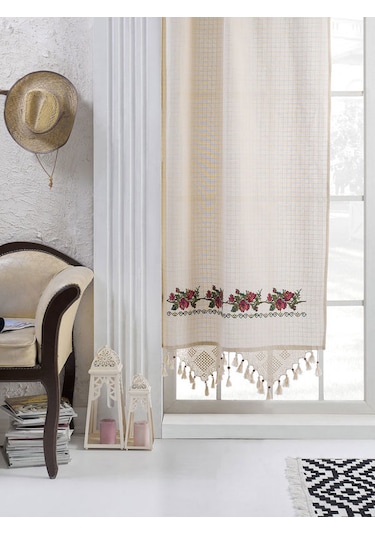 Kanaviçeli Bodrum Otantik Buldan Kanaviçe El Dantelli Kanaviçeli Bordo