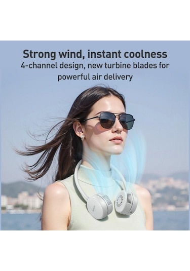 Yesido Yf17 Taşınabilir Surround Boyun Fan Gri Beyaz