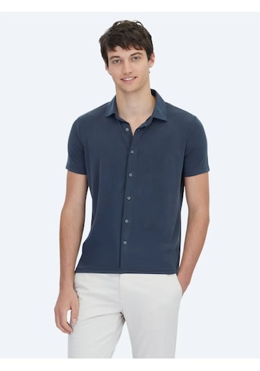 Kip Antrasit Düz Regular Fit Casual Gömlek Antrasit