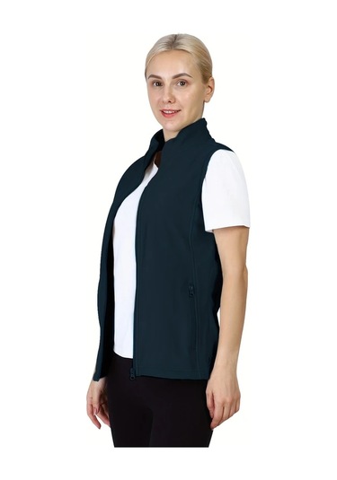 Userfriendly11 Lacivert Kadın Kolsuz Polar Yelek, Rüzgar Geçirmez Fermuarlı Hafif Dış Giyim Lacivert