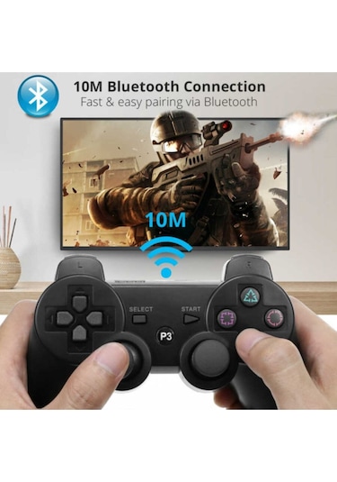 Playstation 3 Uyumlu Double-shock Wireless Oyun Kolu Siyah