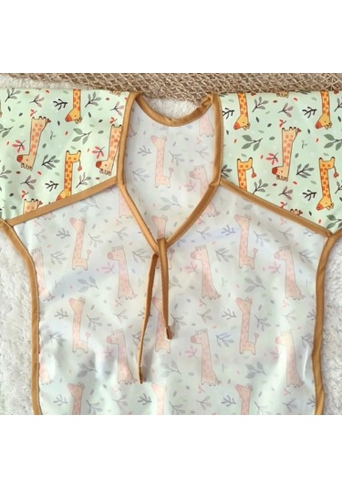 Candar Forest Desenli Sıvı Geçirmez Unisex Aktivite Ve Mama Önlüğü 6-24 Ay Standart Çok Renkli