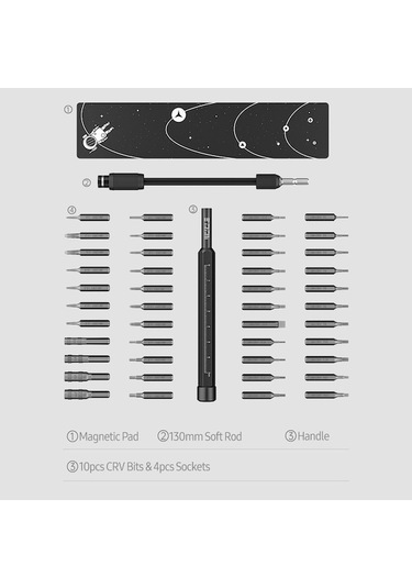 46 Adet Çok İşlevli Yüksek Hassasiyetli Tornavida Uçları Ve Soket Seti Sürücü Soket Seti Premium H4 28mm Cr-v Alaşımlı Çelik Diğer