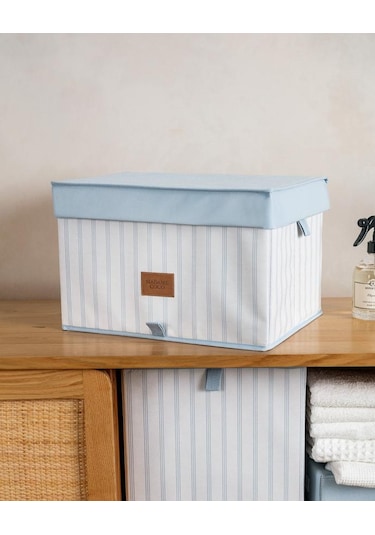 Madame Coco Nuage Kapaklı Düzenleyici Kutu Beyaz - Açık Mavi