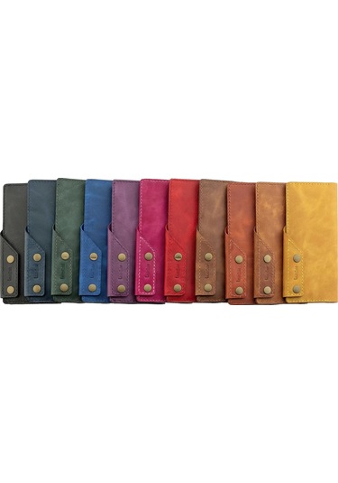 Twingold İsme Özel Dikey Çıtçıtlı Uzun Cüzdan - %100 Rainbow Deri - A010006 - Camel Camel