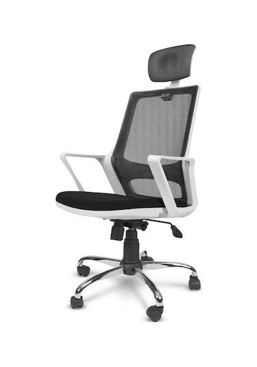 Yarenofıs Ofis Fileli Müdür Beyaz Kasa Büro Sandalye Lüks Estetik Koltuk