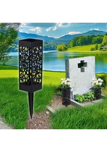 Pazly Zarif Siyah Vazolu Set, Dayanıklı Abs Plastik Mezar Geeroyoo 2'li - Qw