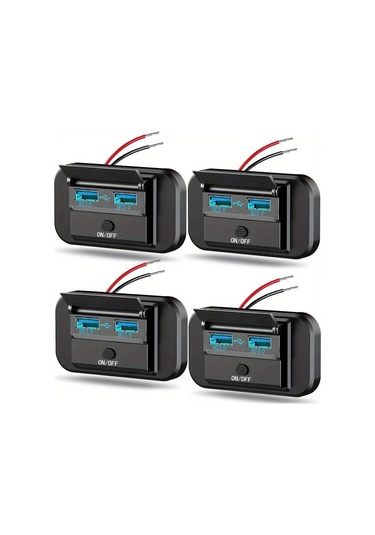 Honeybeeshop 1 Bilgisayar 12v Rv Anahtarlı Hızlı Şarj Qc3.0 Usb Portlu Duvar Montaj Panosu Araba Karavan Deniz Teknesi Otobüs Motosiklet Kamyon Golf Arabası Şarj Adaptörü