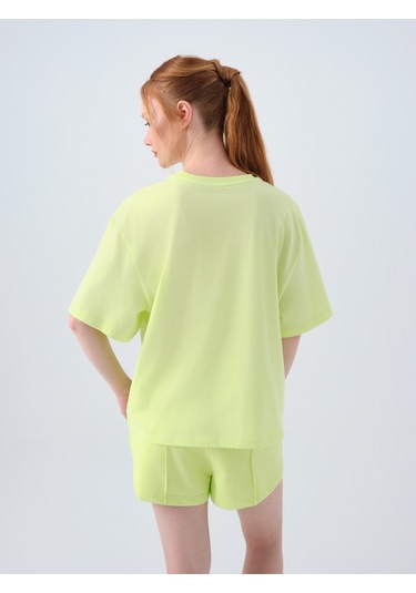 Oversize Kadın Tshirt K.kol Sarı