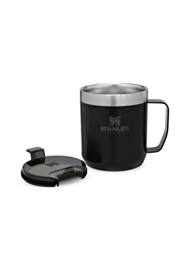 The Legendary Camp Mug Kapaklı Termos Bardak 0.35l 12oz - Matte Black Pebble Siyah
