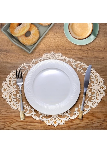 Ulzyvf Yemek Viktorya Tığ Tasarımı, Tarzı Stil Retro Placemats, Masası İşlemeli İşi İçin Dantel Bej Örtüler, Dekoratif Mutfak Aksesuarları Bej