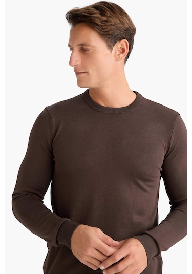 DeFacto Standart Fit Bisiklet Yaka Triko Kazak C8814AX24WNBN497