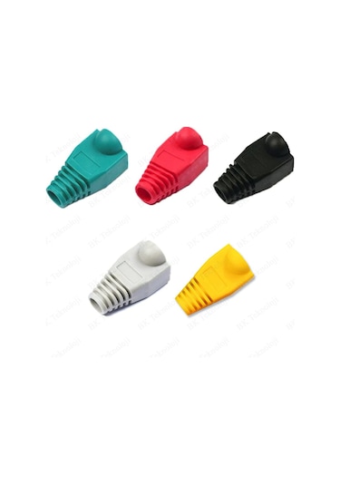 Rj45 Cat5 Cat6 Renkli Koruyucu Kılıf - 25 Adet Papuç