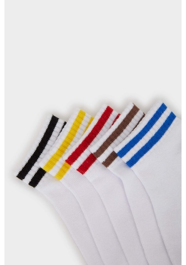 Defacto Erkek Çocuk 5li Pamuklu Patik Çorap F4704a8nswt1 Beyaz