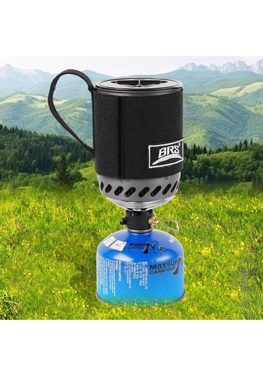 0.5l Kaynatma Kamp Tenceresi, Katlanabilir Isı Eşanjörü Potu, Yürüyüş Seyahati İçin Kamp Brülör Sistemi Gri