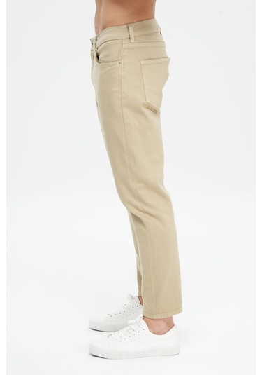 Finn Bej Regular Tapered Fermuarlı Jean Pantolon E 4407-011 Bej