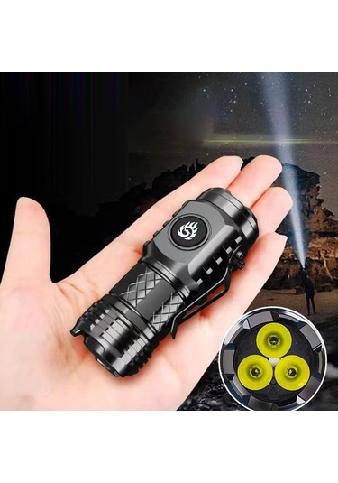 Suntek Yürüyüş Köpek Yürüyüşü Açık Hava Için Mini El Feneri Siyah