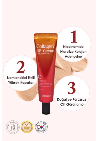 Collagen Bb Cream Mükemmel Kapatıcılık Sunan Yoğun Nem & Doğal Görünüm Etkili Bb Cream Light - Medium